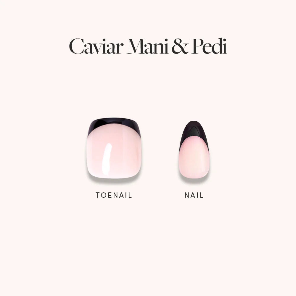Lisawu Caviar Mani Pedi press-on nail bundle manicure close-up