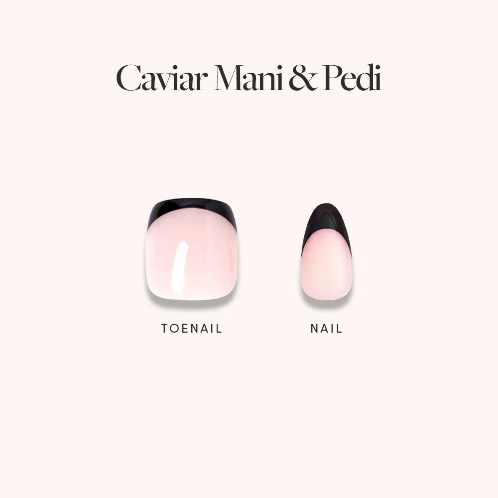 Lisawu Caviar Mani Pedi press-on nail bundle manicure close-up