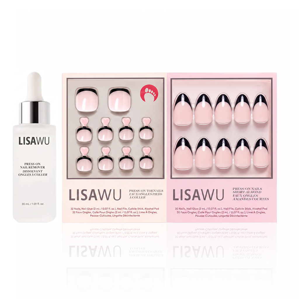 Caviar Mani Pedi press-on nails - natural shape, short length