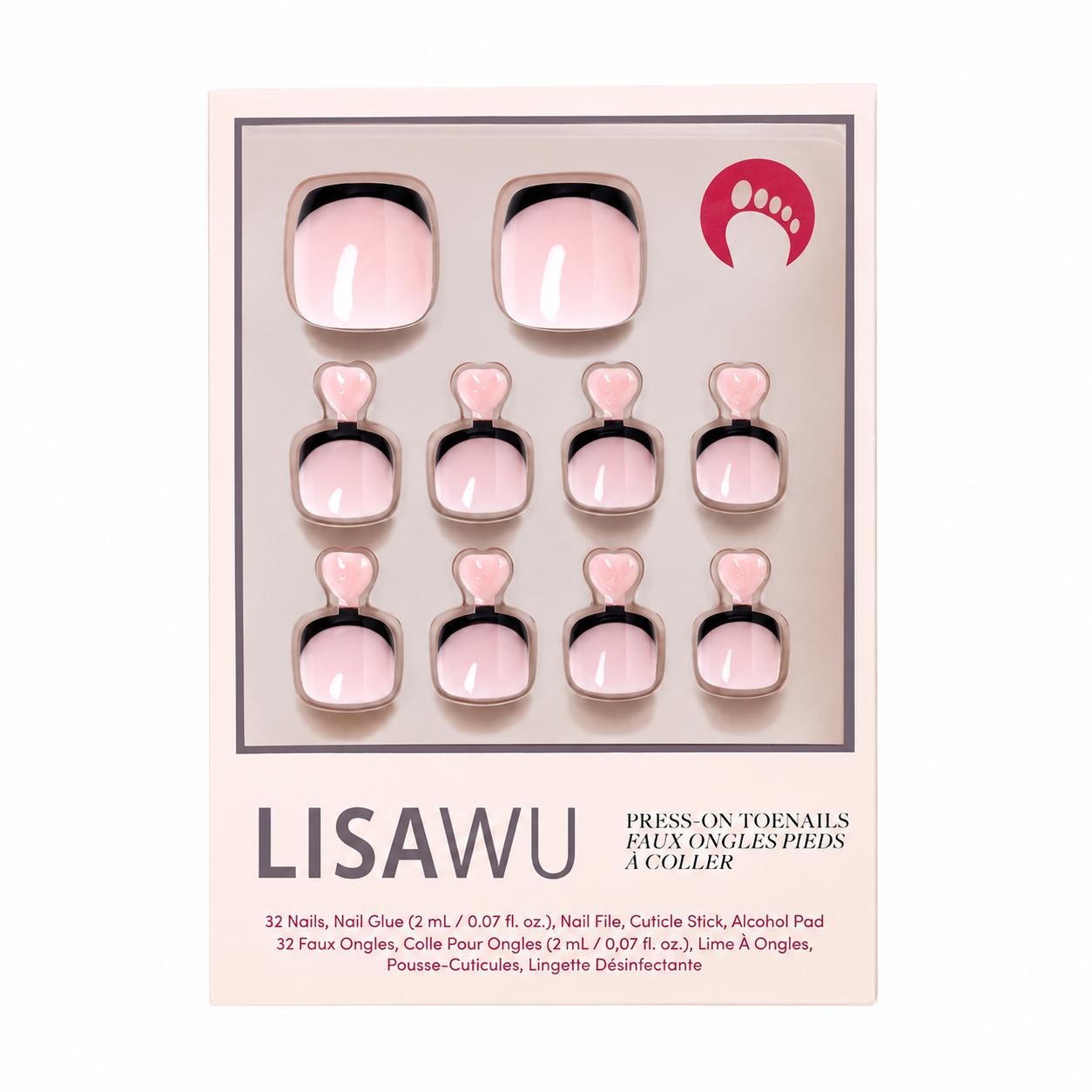 Caviar Toenail press-on nails with glossy finish