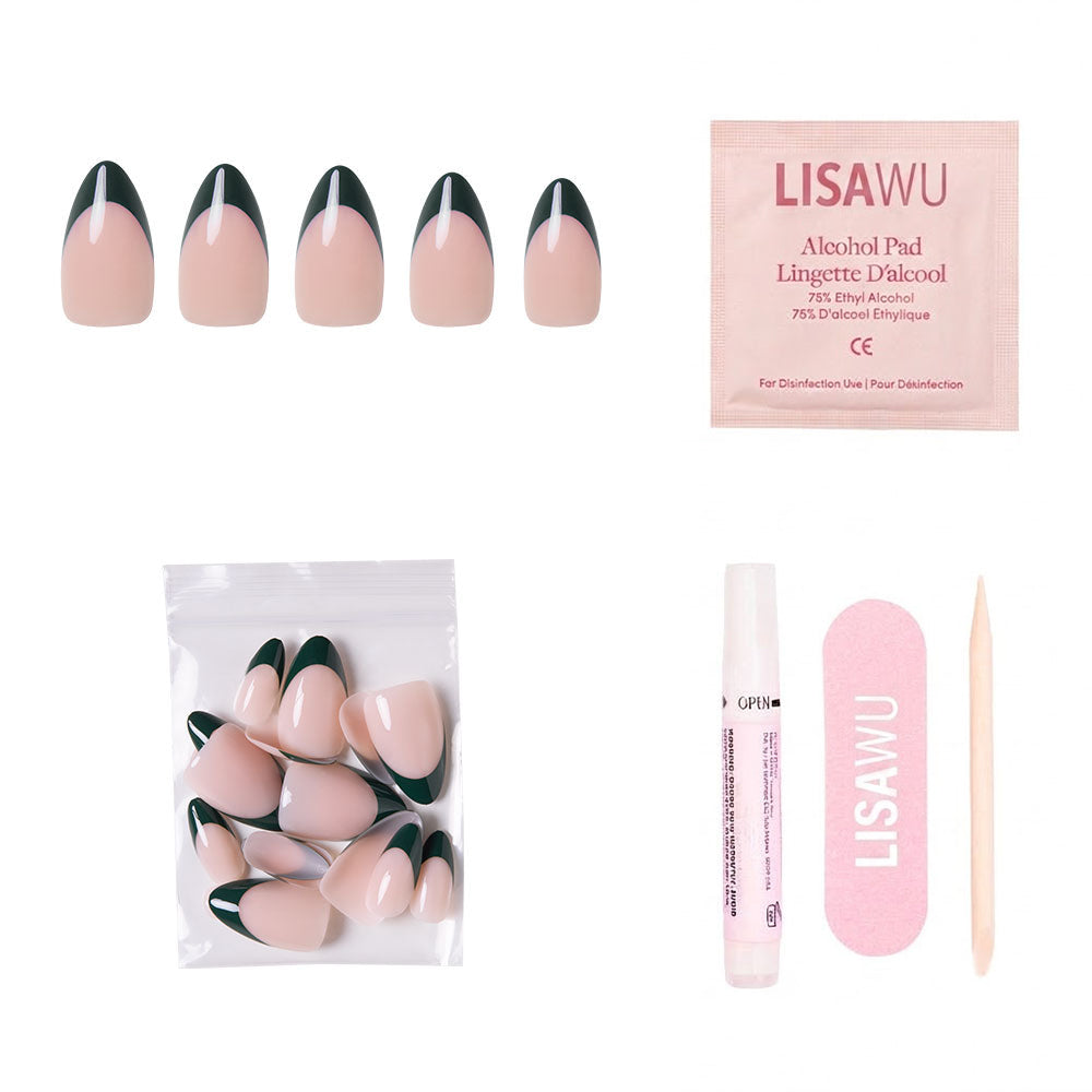 Château press-on nails - almond shape, short length