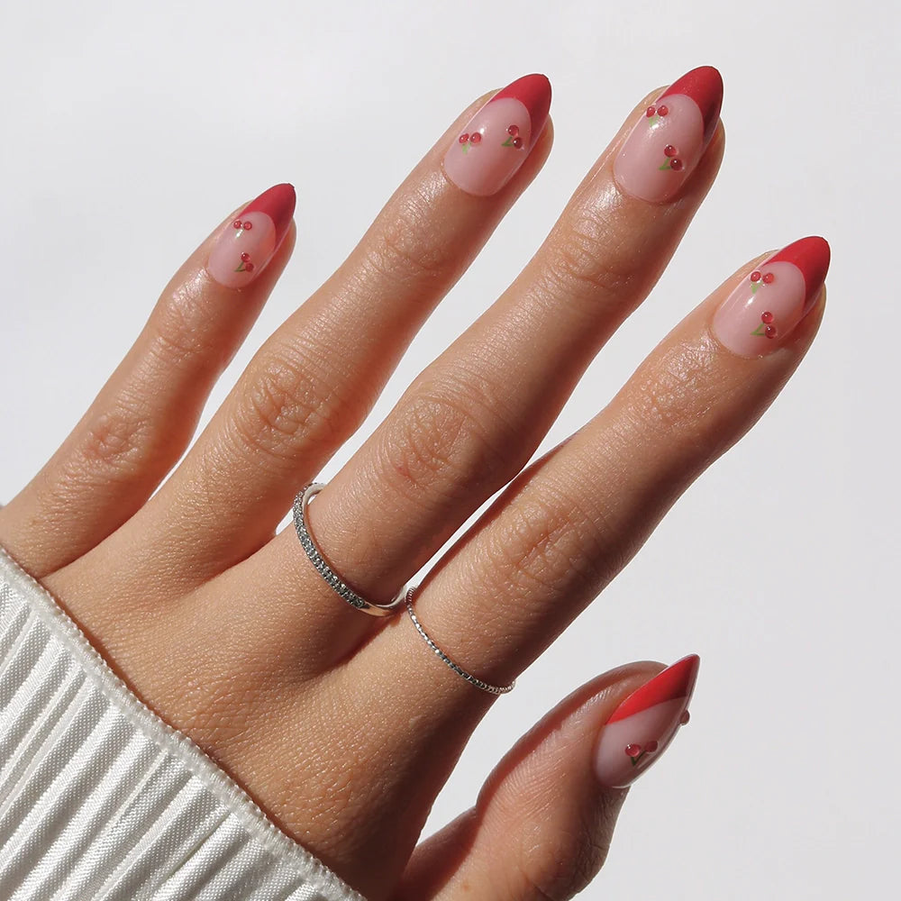 Cherry Bomb press-on nails in red shade