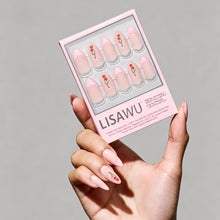 Cherry Bow press-on nails with glossy finish