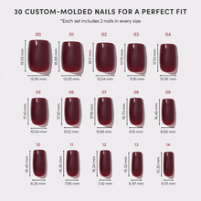 Cherry Mocha press-on nail bundle - full set view