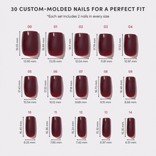 Cherry Mocha press-on nail bundle - full set view