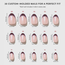 Cherry Mood press-on nails - oval shape, short length