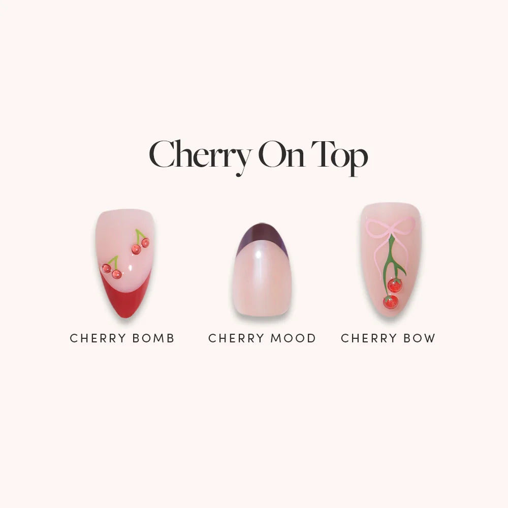 Lisawu Cherry On Top press-on nail bundle style selection