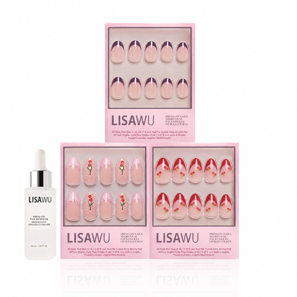Cherry On Top press-on nails in pink shade
