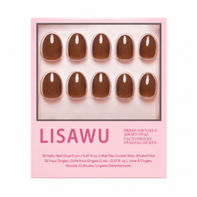 Chocolate Brown press-on nails with glossy finish