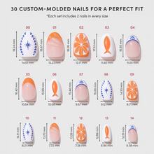 Citrus Coast press-on nail design - 3d style detail