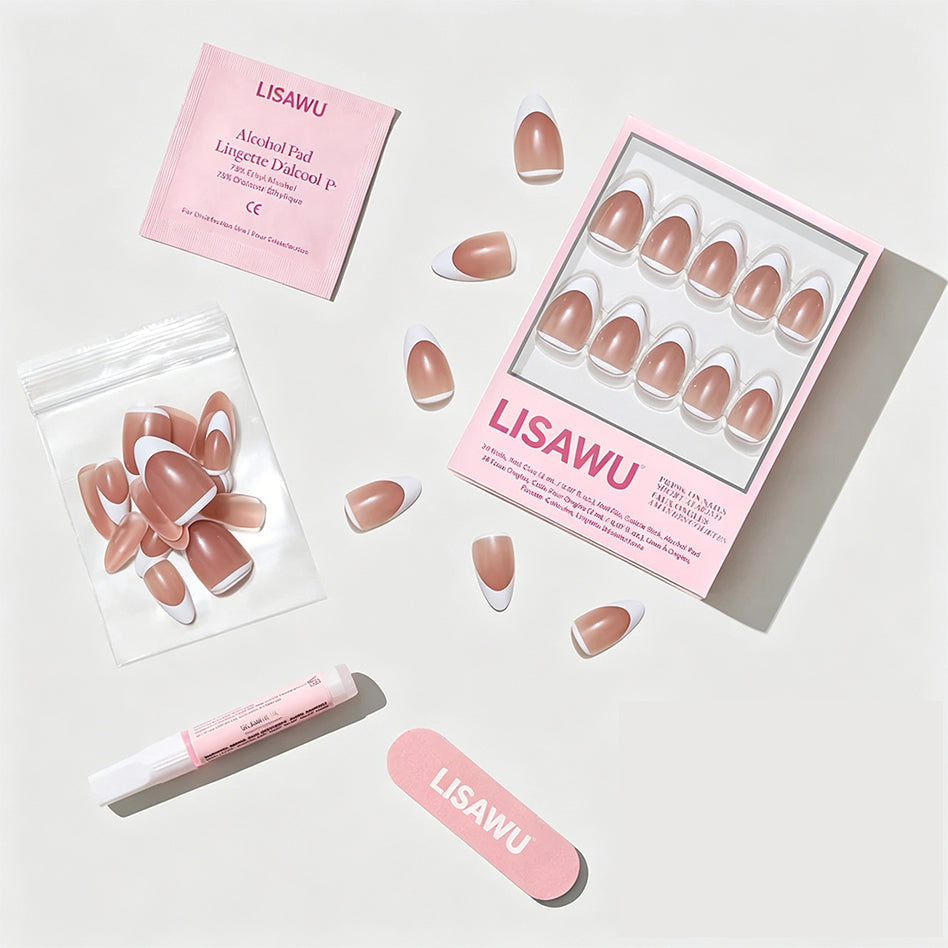 Class Act press-on nails - almond shape, short length