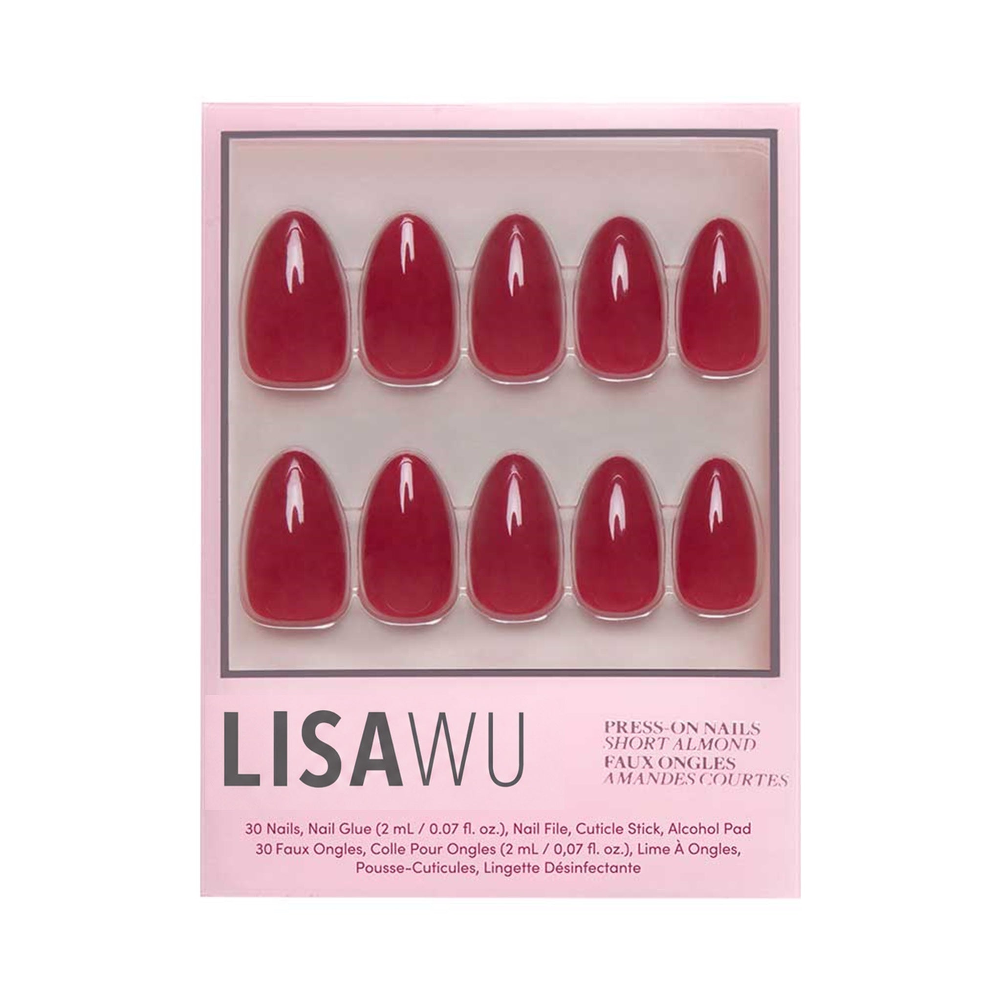 Classic Red press-on nails in red shade