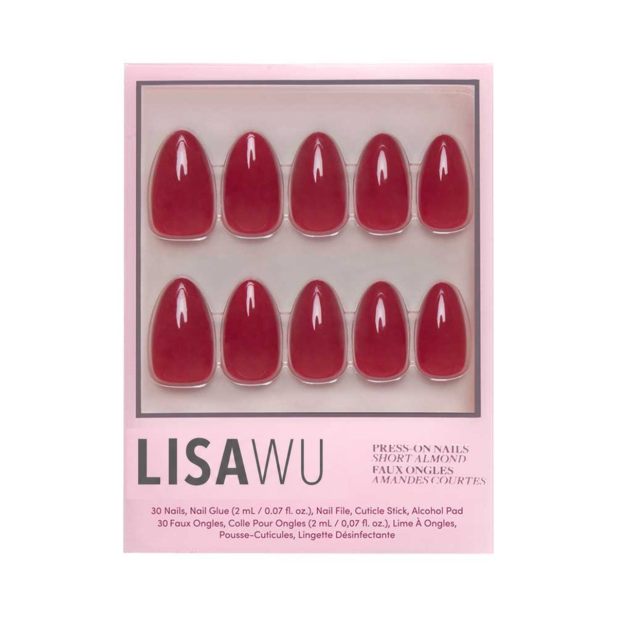 Classic Red press-on nails in red shade