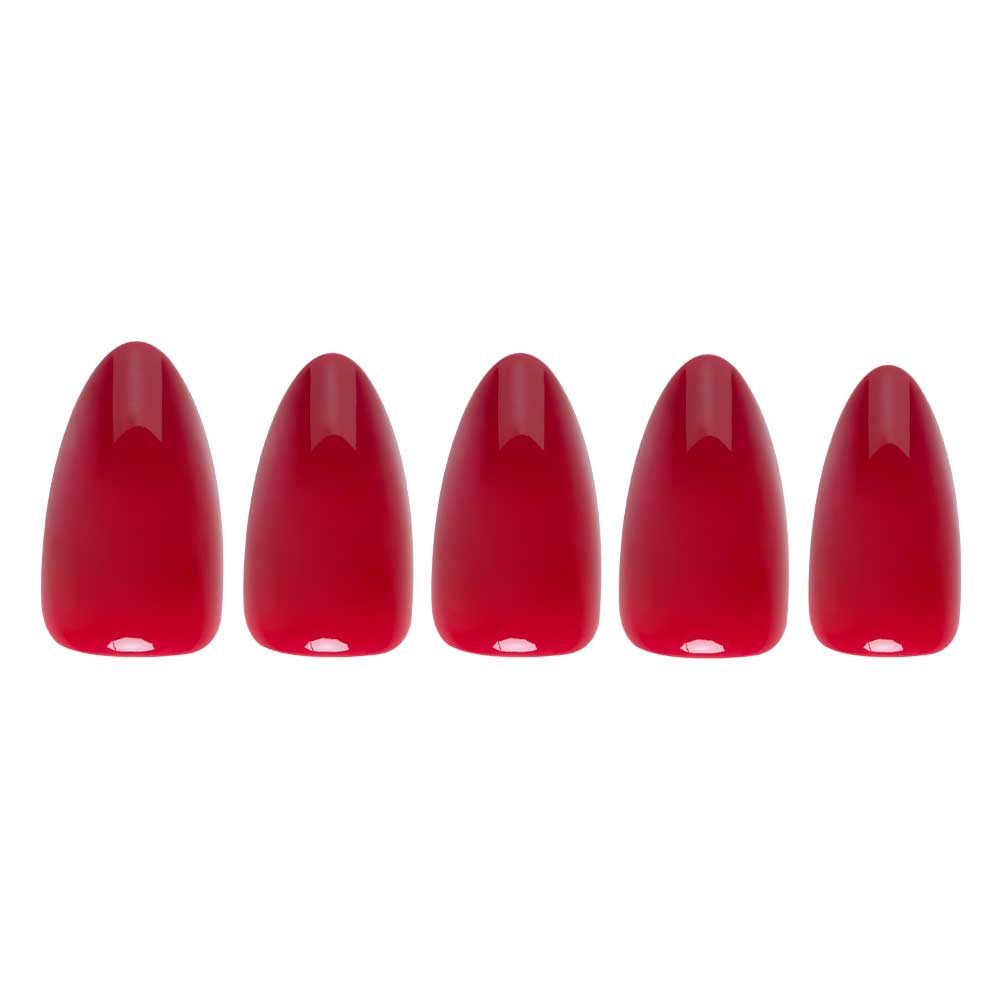 Classic Red press-on nails - almond shape, short length