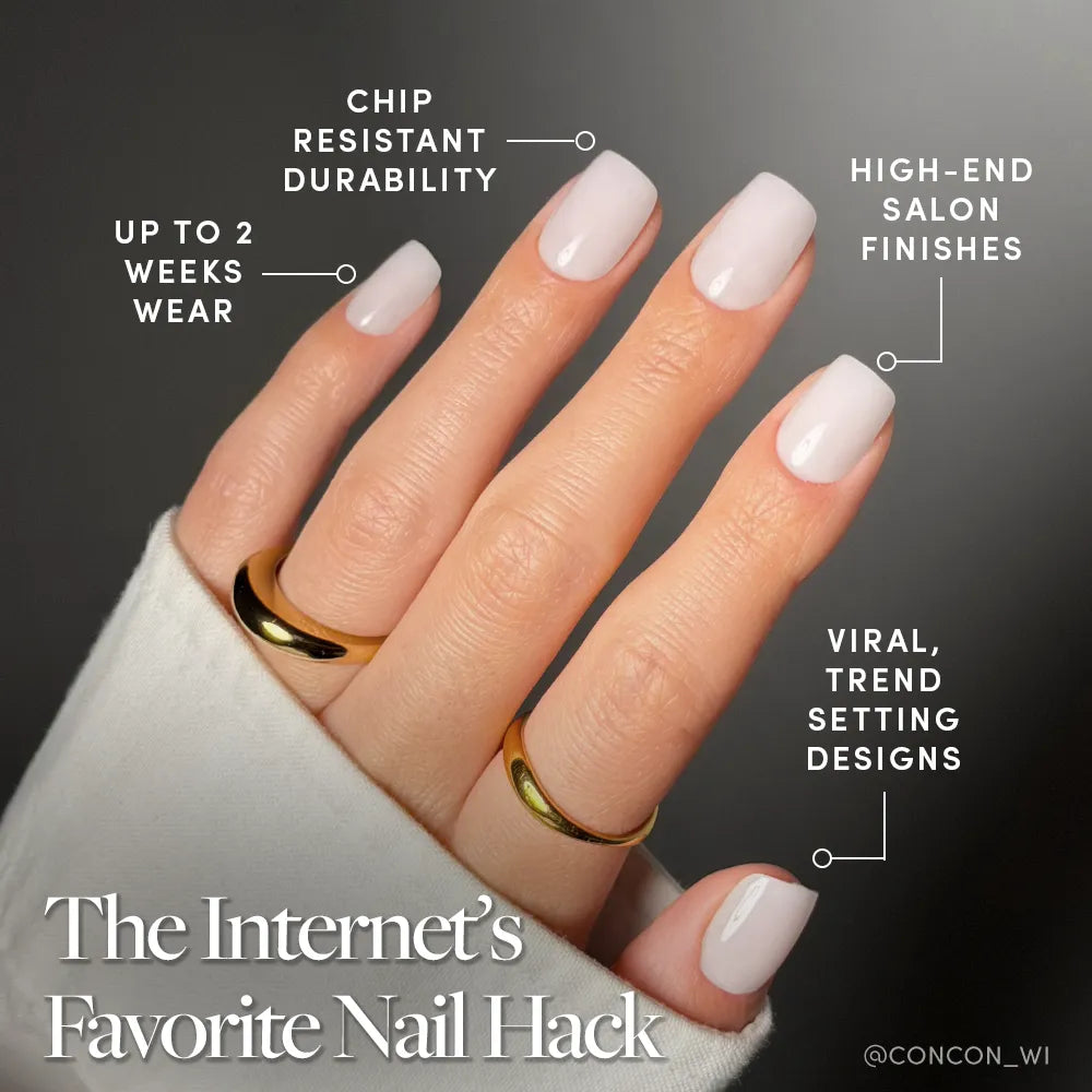 Clean Cut press-on nails with glossy finish