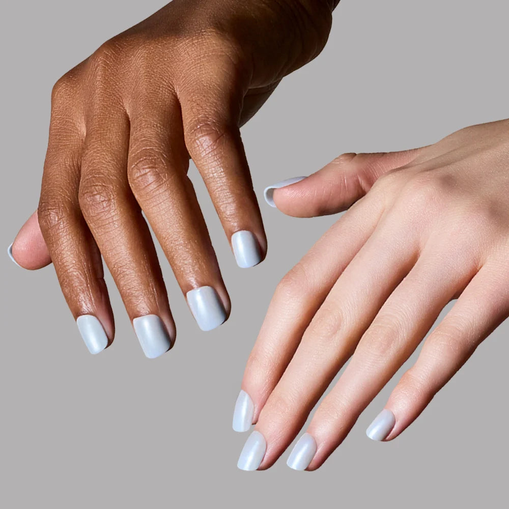 Clear Skies press-on nails with glazed finish