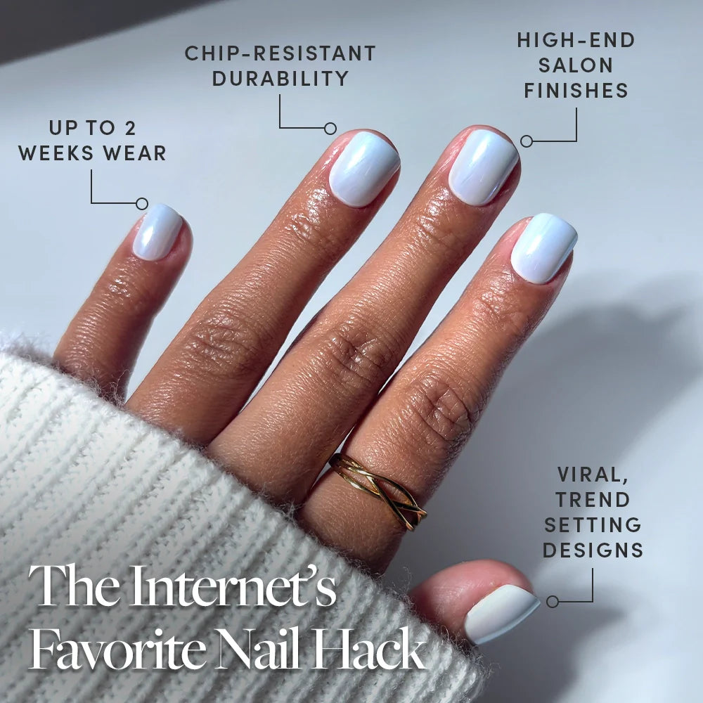 Clear Skies press-on nails - super short shape, super short length