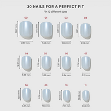 Clear Skies press-on nail design - solid color style detail