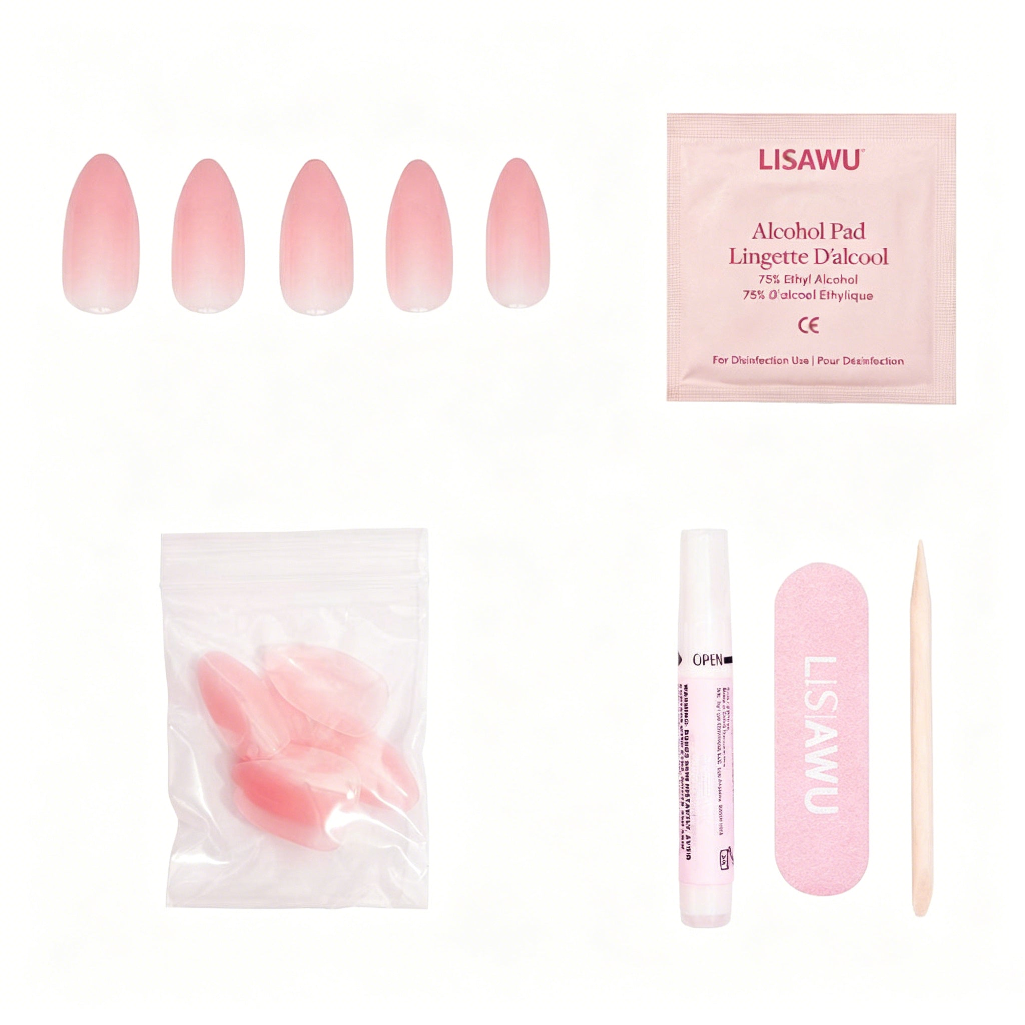 Cloud 9 press-on nails in pink shade