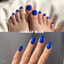 Lisawu Cobalt Blue Mani Pedi press-on nail bundle manicure lifestyle photo