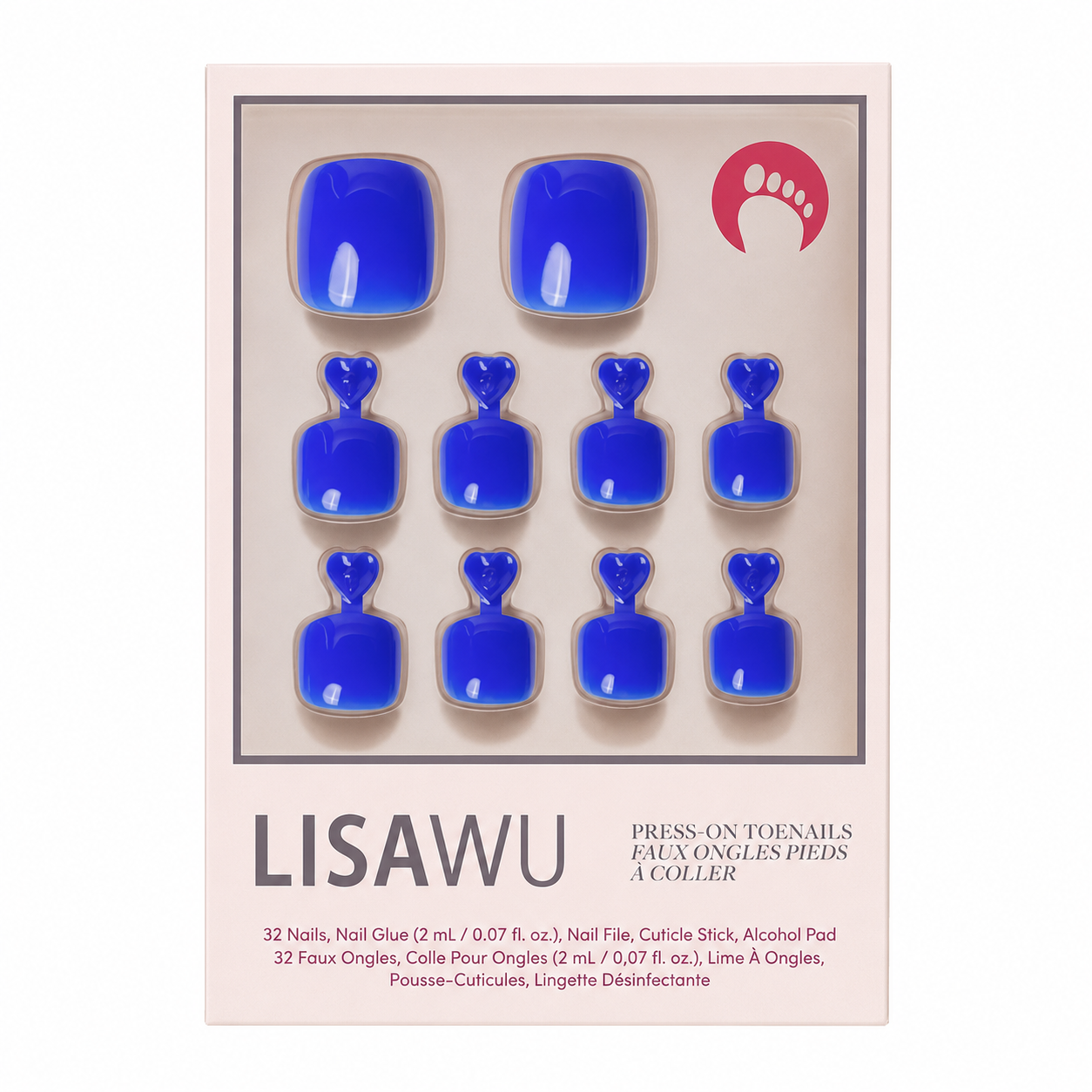 Cobalt Blue Toenail press-on nails with glossy finish