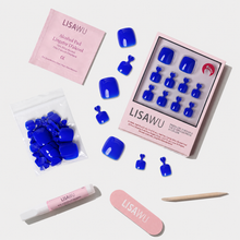 Cobalt Blue Toenail press-on nails - natural shape, short length