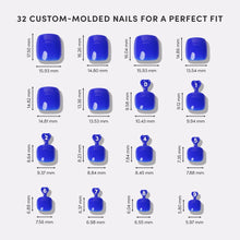 Cobalt Blue Toenail press-on nail bundle - full set view