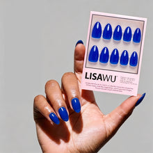 Cobalt Blue press-on nails with glossy finish