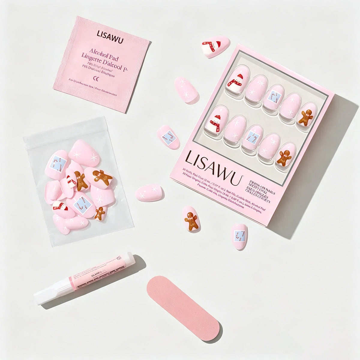 Cocoa & Kisses press-on nail design - accent nail style detail