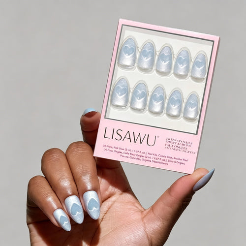 Cold Hearted press-on nails in silver shade
