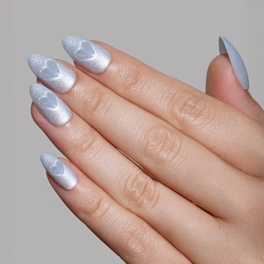 Cold Hearted press-on nails with velvet finish
