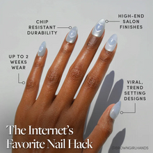 Cold Hearted press-on nail design - magnetic cat eye style detail