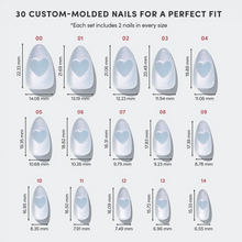 Cold Hearted press-on nail design - velvet style detail