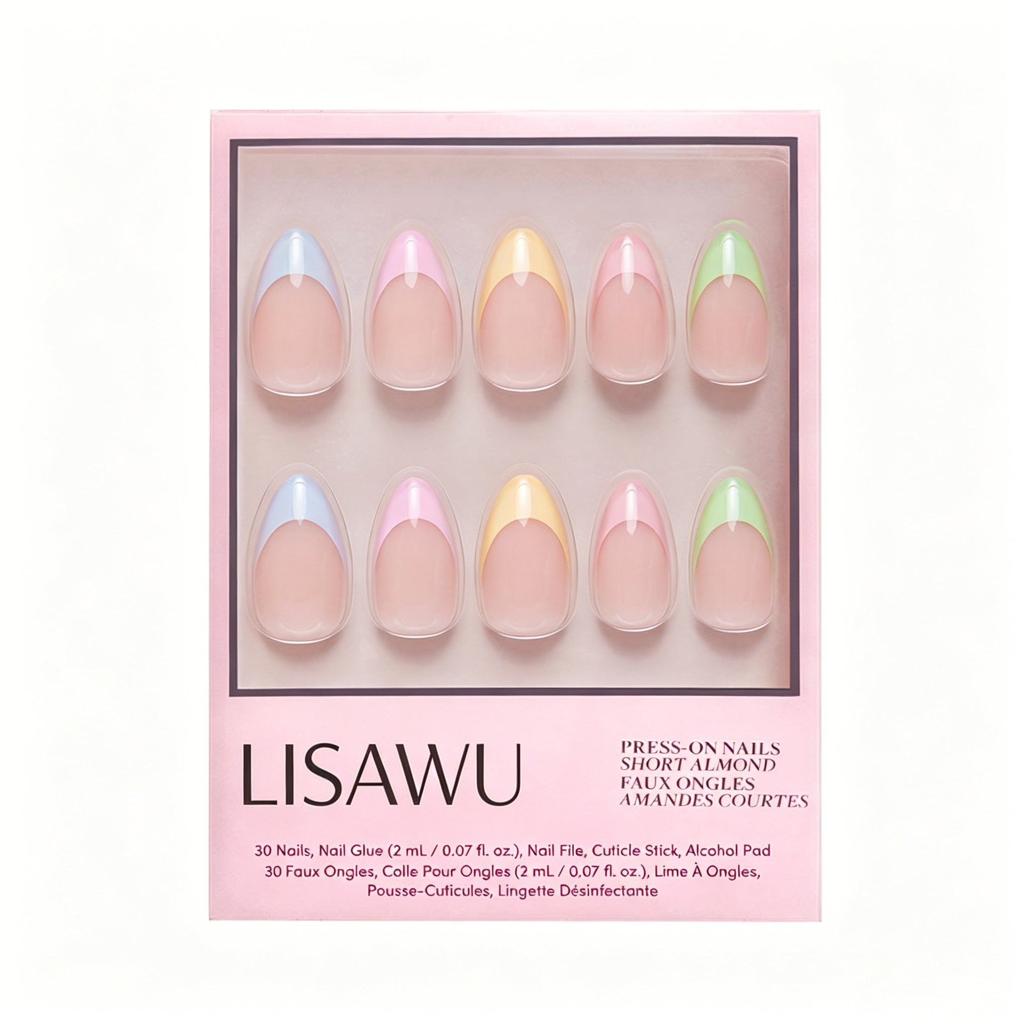 Confetti press-on nails in blue shade