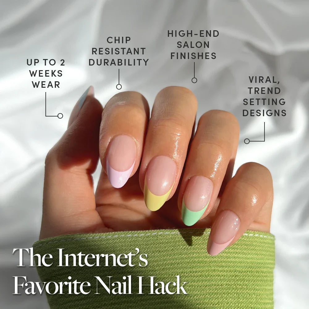 Confetti press-on nails in nude shade