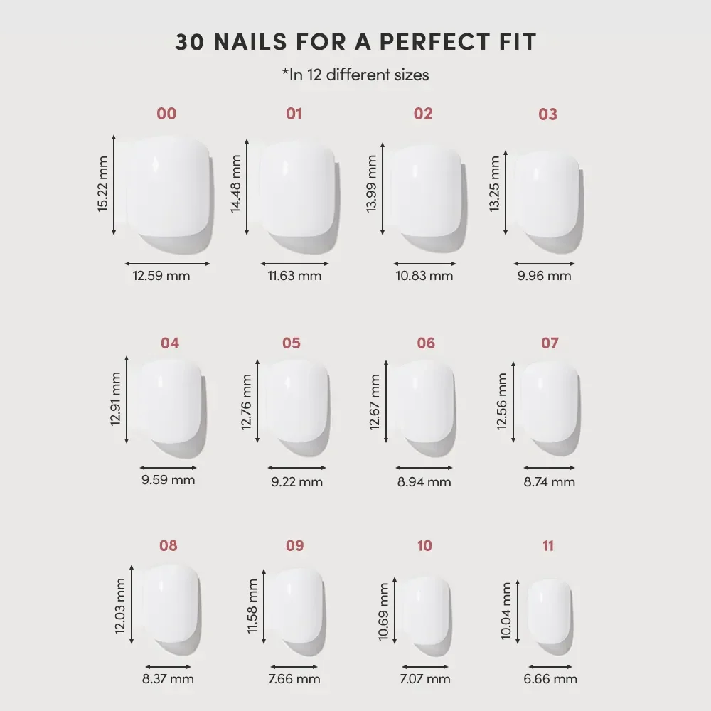 Cool Whip press-on nail design - solid color style detail