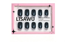 Cosmic press-on nails in silver shade