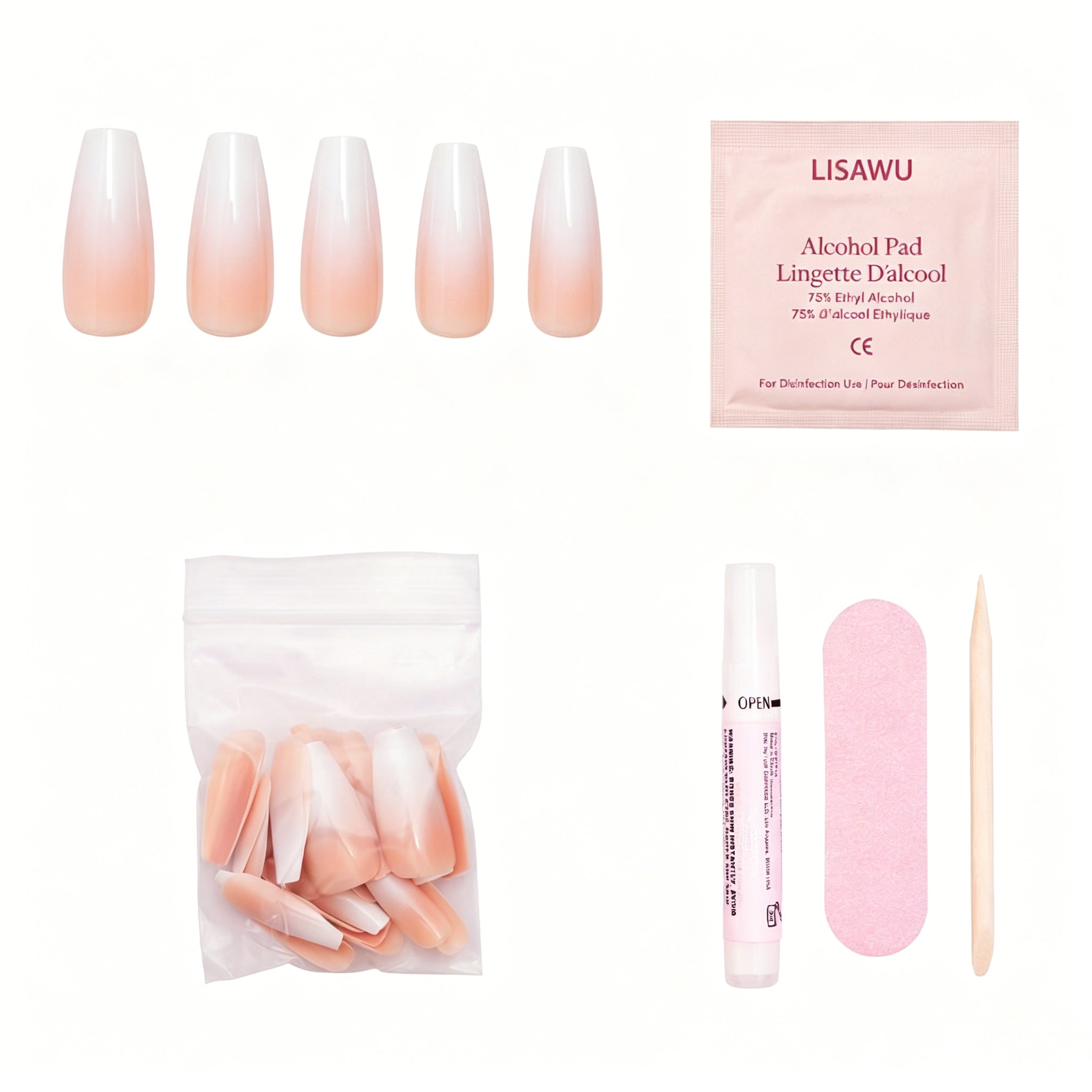 Creme de Nude press-on nails with glossy finish