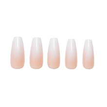 Creme de Nude press-on nails - coffin shape, long length
