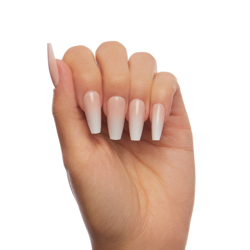 Creme de Nude press-on nail design - ombre style detail