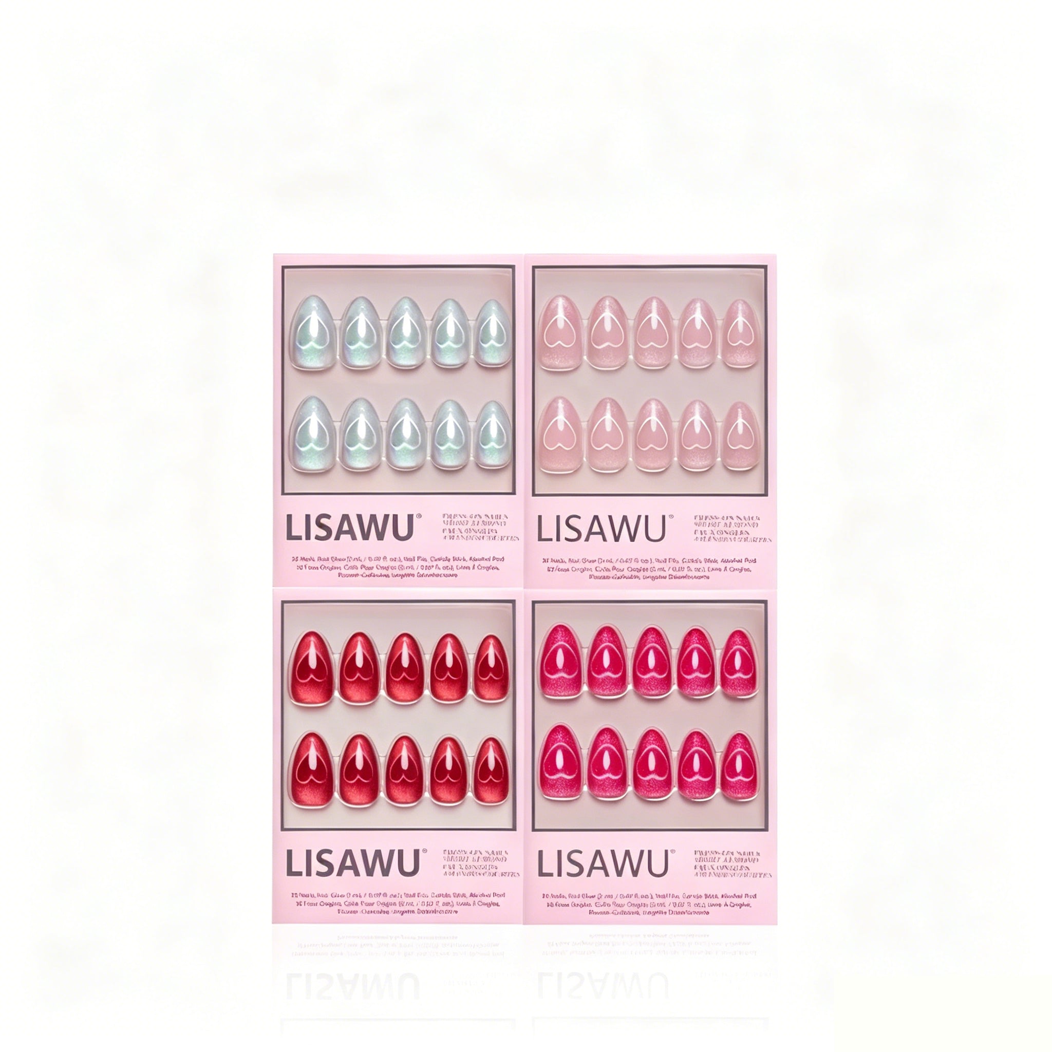 Cupid's Magnetic Hearts press-on nails in nude shade