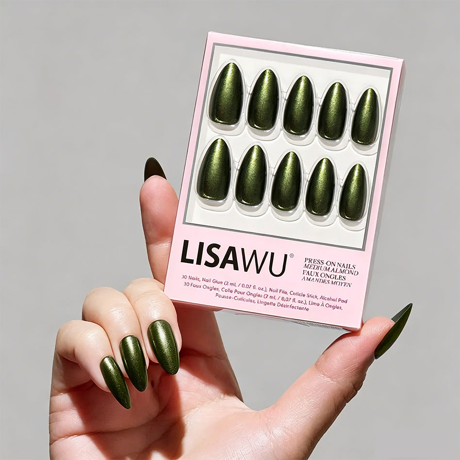Cutie Pine press-on nails with pearl finish
