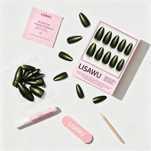 Cutie Pine press-on nail design - chrome style detail