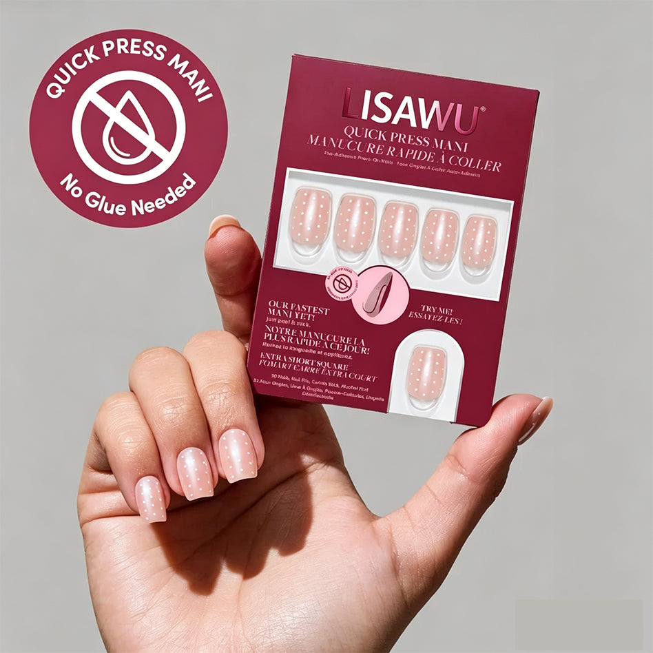Dainty Dots press-on nails with glazed finish