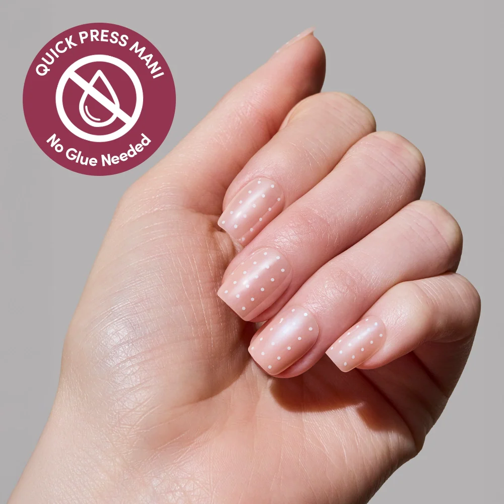 Dainty Dots press-on nail design - polka dots style detail