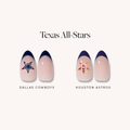 Texas All-Stars press-on nails in blue shade
