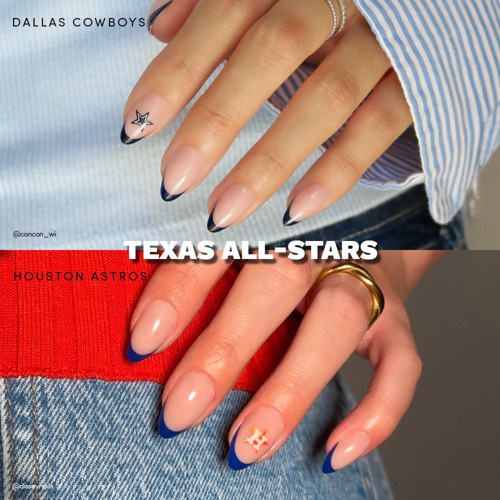 Texas All-Stars press-on nails in nude shade