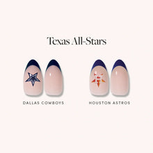 Texas All-Stars press-on nails with glossy finish