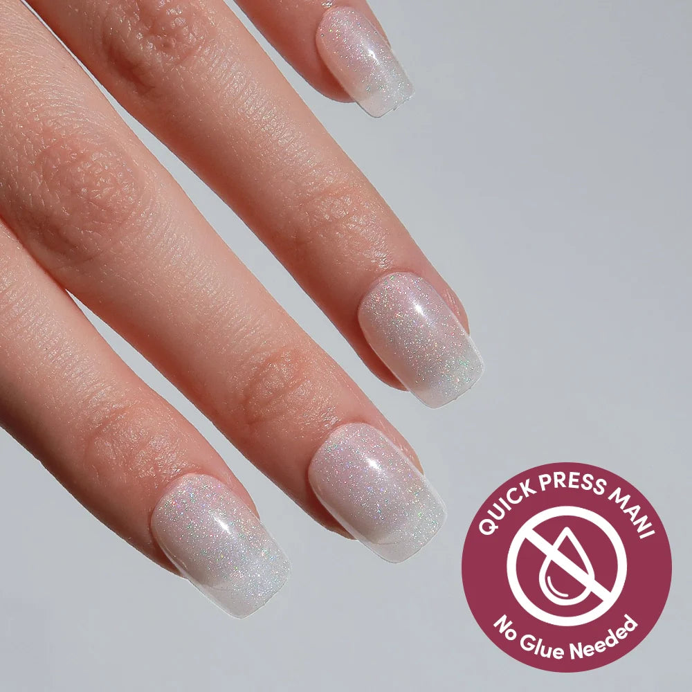 Daydream Veil press-on nails in white shade