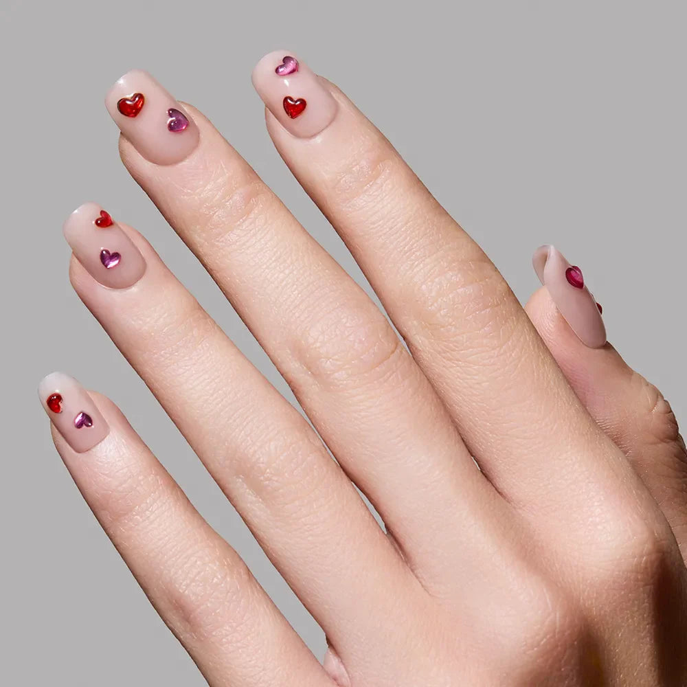 Dear Lover press-on nails - squoval shape, short length